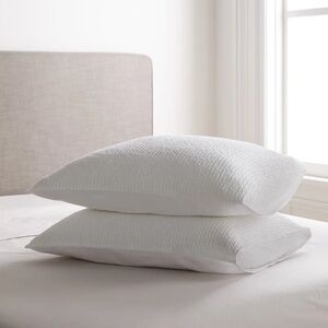 NWOT QUINCE Organic Luxe Honeycomb Sham Set King White 17